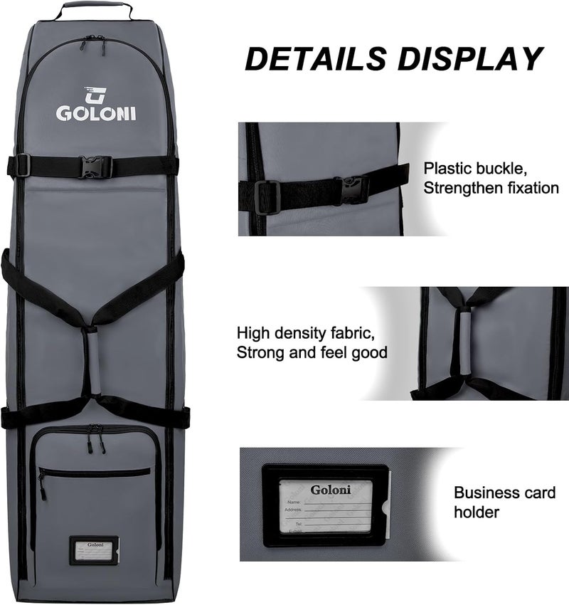 Goloni Golf Travel Bag with Wheels, Golf Travel Case for Airlines, 900D Heavy Duty Oxford Wear-Resistant Soft-Sided - Image 4